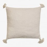 Vierkant Katoenen Kussen (45x45 Cm) Resnais Beige – Crème - Sklum
