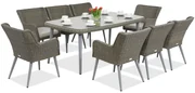 Exclusieve dining tuinset van kunststof rotan Córdoba voor 8 personen Garden Point grijs