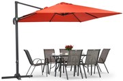 Garden Point rode Siena parasol 3x3m