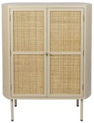 Beige Wandkast Met Rotan Deuren - 80x38x100cm.