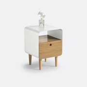 Nachtkastje van essenfineer en staal, Joris