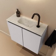 Mondiaz Ture DLux toiletmeubel 60cm cale met wastafel opalo midden met kraangat