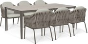 Tuinset 6 personen 210 cm Rope Taupe Santika Furniture Santika