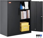 VEVOR 3-laags archiefkast met 2 magnetische deuren, draagvermogen van 90,72 kg per plank, afsluitbare opbergkast, metalen kast met 3 sleutels, voor kantoor, garage, huis enz.