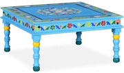 vidaXL Salontafel handgeschilderd massief mangohout turquoise