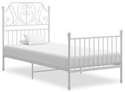 vidaXL Bedframe metaal wit 100x200 cm