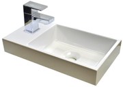 Sanicare Q40 mineraalmarmeren fontein voor toiletmeubel 40x22cm wit