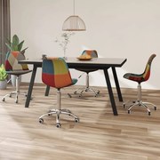 vidaXL Eetkamerstoelen draaibaar 4 st patchwork stof