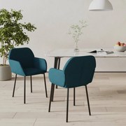 vidaXL Eetkamerstoelen 2 st fluweel blauw