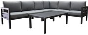 Fabri hoek loungeset 5 delig aluminium antraciet