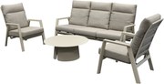 Barolo stoel bank loungeset 4 delig verstelbaar latte