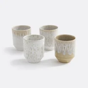 Set van 4 reactief geglazuurde aardewerk kopjes Iliana