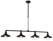 Eettafel / Eetkamer Industriële hanglamp zwart 4-lichts - Laser Industriele / Industrie / Industrial, Klassiek / Antiek, Landelijk / Rustiek E27 rond Binnenverlichting Lamp