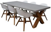 Karlstad Norwich dining tuinset 240x100xH75 cm 7 delig wit