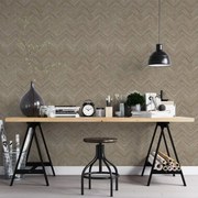 Noordwand Topchic Behang Herringbone bruin