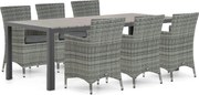Tuinset 6 personen 217 cm Wicker Grijs Domani Furniture Miami/Young