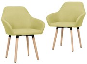 vidaXL Eetkamerstoelen 2 st stof groen