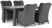 Tuinset 4 personen 180 cm Wicker Zwart Garden Collections Buckingham/Alaska