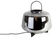Art deco tafellamp zwart met smoke glas 30 cm - Kevin