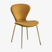 Stapelfauteuil In Fluweel Uit Mostaza & Goud - Sklum