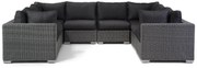 U-Vorm Loungeset 8 personen Wicker Grijs  Garden Collections Toronto