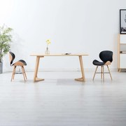 vidaXL Eetkamerstoelen 2 st kunstleer en gebogen hout zwart