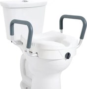 VEVOR Toiletverhoger voor senioren 127 mm, Verstelbare verhoogde toiletzitting, Toiletverhoger voor senioren, Verhoogde toiletzitting met handgreep, Witte toiletverhoger