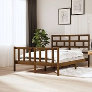 vidaXL Bedframe grenenhout honingbruin 150x200 cm 5FT King Size