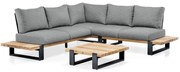 SUNS Nardo hoek loungeset 3 delig light anthracite mixed weave / matt royal grey