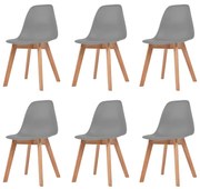 vidaXL Eetkamerstoelen 6 st kunststof grijs