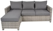 Lesli Living  Chaise Longue Loungeset - Valencia - Grijs - Wicker - Lesli Living