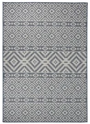 vidaXL Buitenkleed met patroon platgeweven 140x200 cm blauw