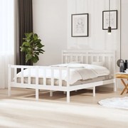 vidaXL Bedframe massief hout wit 150x200 cm 5FT King Size