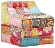 vidaXL Poef modulair stof patchwork