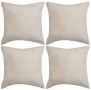 vidaXL Kussenhoezen 4 stuks beige imitatie suède 80x80 cm polyester