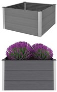 vidaXL Plantenbak verhoogd 100x100x54 cm HKC grijs