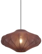 Japandi hanglamp bruin met stoffen kap 50cm - Plu Design E27 Scandinavisch rond Binnenverlichting Lamp