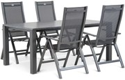 Tuinset 4 personen 180 cm Aluminium/Textileen Grijs Hartman Royal