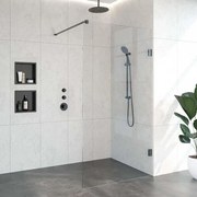 BRAUER Void inloopdouche helder glas 110x200 incl. glascoating PVD gunmetal geborsteld GS-VOI1H110200GM