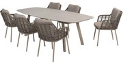 Puglia Manolo dining tuinset kermisch 240x103xH75 cm 7 delig latte Taste 4SO
