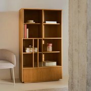 Kave Home Helvine Eiken Vitrinekast Retro Design - 100x40x174cm.