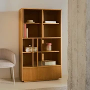 Kave Home Helvine Eiken Vitrinekast Retro Design - 100x40x174cm.