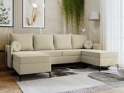 Hoekbank Clovis 111, Aanwezig, Crème, Aanwezig, 281x168x101cm, 155 kg, Poten: Metaal, Hout: Grenen