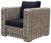 Nissah lounge tuinstoel naturel rotan - olefin black - urecel foam