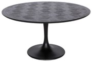 Richmond Interiors Blax Ronde Eettafel Zwart Hout - 140 X 140cm.