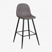 Set Van 2 Hoge Krukken Van Glamm-kunstleer Grijs – Antraciet & ↑75 Cm & Zwart - Sklum