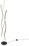 Design vloerlamp zwart met goud incl. LED dimbaar - Blaze Design Binnenverlichting Lamp