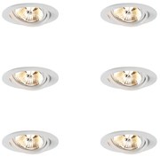 Set van 6 Moderne inbouwspot wit kantelbaar AR70 - Cisco GU10 Binnenverlichting Lamp