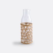 Waterkaraf in glas met vlechtwerk Qualimna