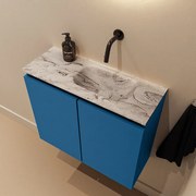 Mondiaz Ture DLux toiletmeubel 60cm jeans met wastafel glace rechts zonder kraangat